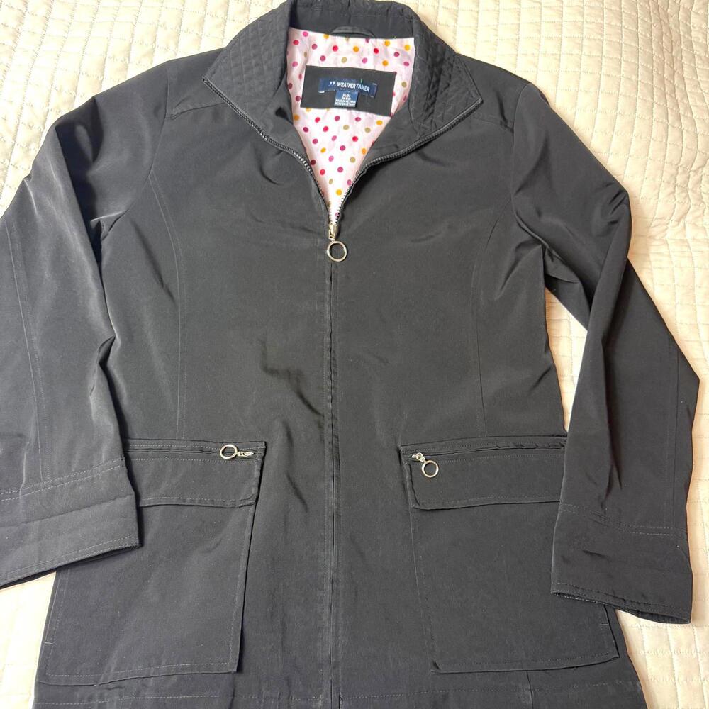 Weather Tamer‎ Long Sleeve Jacket Pink Polka dot Lining Size M